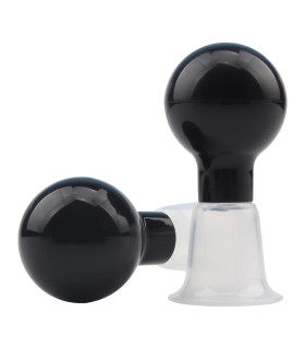 Вакуумные помпы на соски Dreamtoys черно-белые, 6.7 х 3 см - No Taboo