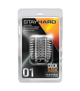 Насадка на пеніс Blush Stay Hard відкрита з шипами, прозора, 5 х 2.5 см - No Taboo