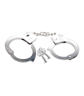 Наручники металлические Pipedream Fetish Fantasy с ключиками, серебристые, 24 х 7 см - No Taboo