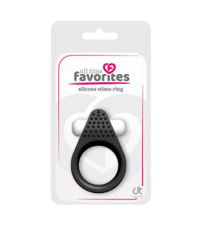 Ерекційне віброкільце Dreamtoys All Time Favorites з рельєфним виступом, чорне, 4.2 х 2.9 см - No Taboo