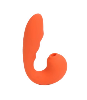 Вакуумный стимулятор клитора Sweet Em Octocurl с вибрацией, оранжевый, 14.8 х 4.2 см - No Taboo