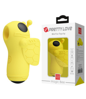 Вибратор на палец Pretty Love Magic Bee с клиторальной пульсацией, жёлтый, 6.9 х 3 см - No Taboo