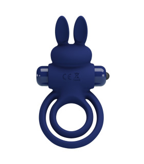 Эрекционное виброкольцо Pretty Love Ring III с ушками, синее, 9.7 х 5.6 см - No Taboo