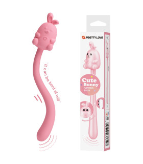 Мінівібратор на палочці Pretty Love Cute Bunny гнучкий, рожевий, 14.2 х 1.8 см - No Taboo