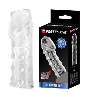 Насадка на пеніс Pretty Love рельєфна, з пупирками, прозора, 19.8 х 2.8 см - No Taboo