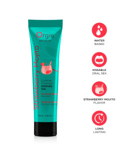 Съедобный лубрикант Orgie Lube Tube со вкусом Клубничный Мохито, 100 мл - No Taboo