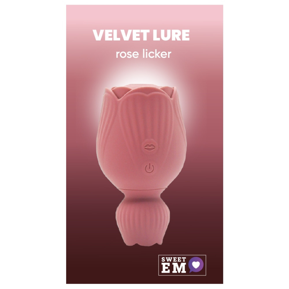 Вакуумный стимулятор клитора Sweet Em Rose Licker с движущимся язычком, розовый, 9.8 х 5.5 см (214104), zoom