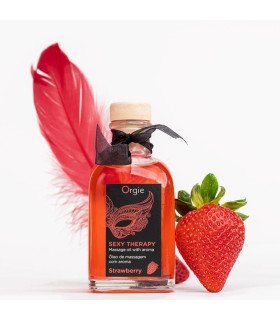 Масло для массажа съедобное Orgie Sexy Therapy со вкусом клубники, 100 мл - No Taboo