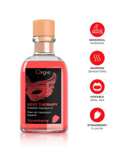 Масло для массажа съедобное Orgie Sexy Therapy со вкусом клубники, 100 мл - No Taboo