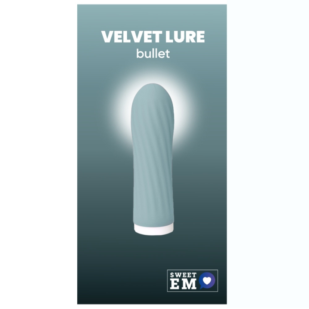 Мини-вибратор Sweet Em Bullet рельефный, голубой, 8.5 х 2.5 см (214528), zoom