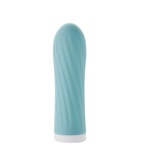 Мини-вибратор Sweet Em Bullet рельефный, голубой, 8.5 х 2.5 см - No Taboo