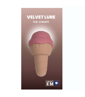 Вибратор для клитора в форме мороженого Sweet Em Ice Cream с вакуумом и язычком, розовый, 10.8 х 6.1 см - No Taboo