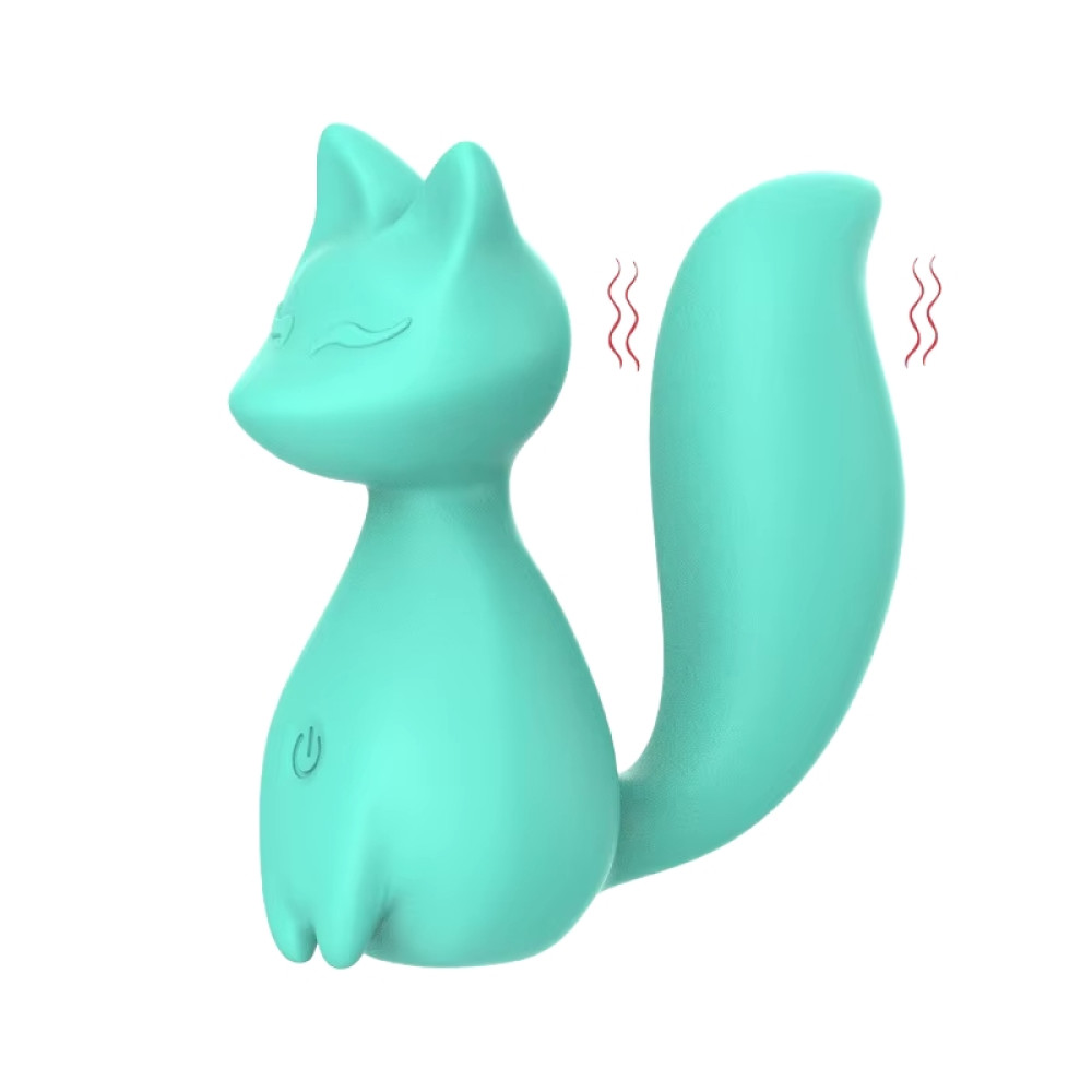 Минивибратор для клитора Every Night Toys Doris в форме лисички, бирюзовый, 8 х 3.5 см (341013), zoom