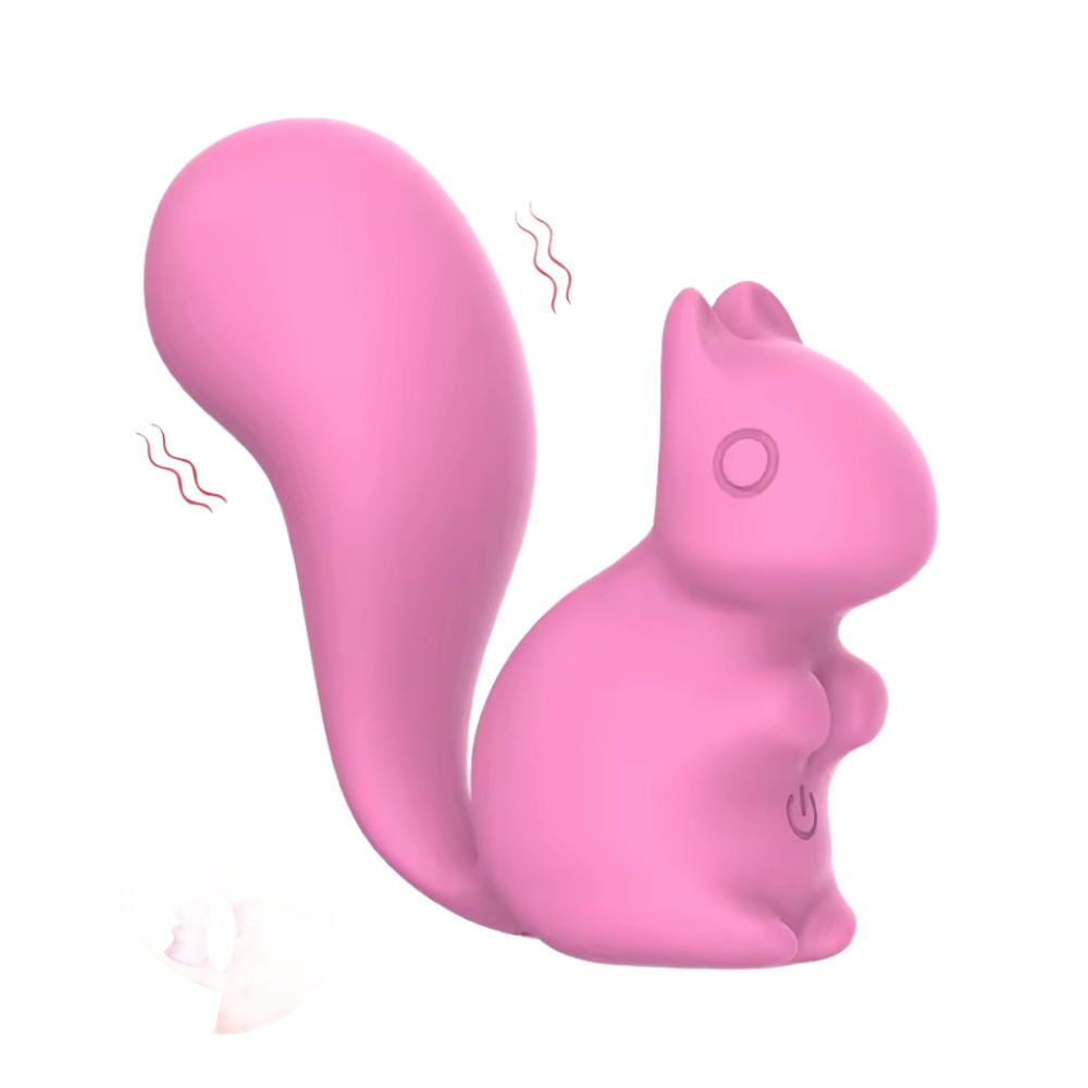 Минивибратор для клитора Every Night Toys Debbie в форме белочки, розовый, 7.2 х 3 см (341014), zoom
