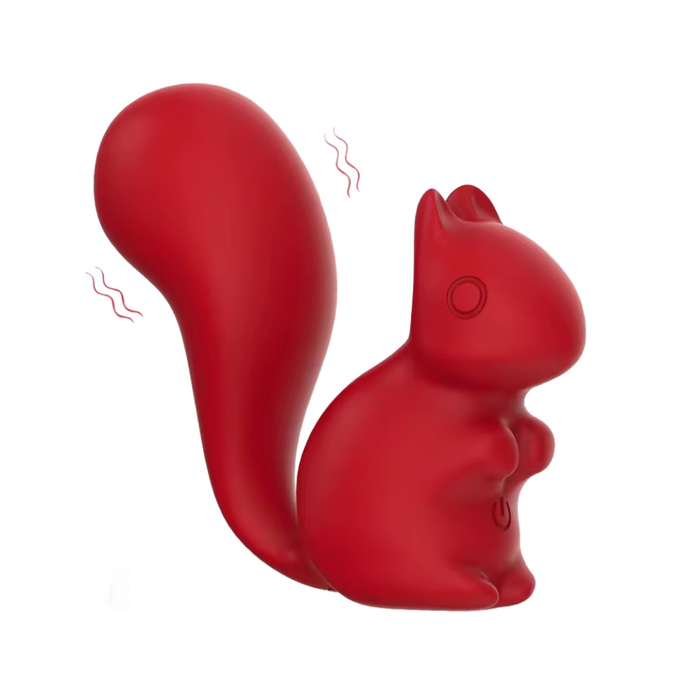 Минивибратор для клитора Every Night Toys Debbie в форме белочки, красный, 7.2 х 3 см (341017), zoom