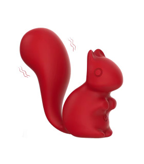 Минивибратор для клитора Every Night Toys Debbie в форме белочки, красный, 7.2 х 3 см - No Taboo