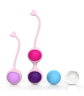 Набір вагінальних кульок Every Night Toys Lorinda рожевий з різнокольоровими кульками, 5 шт - No Taboo