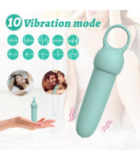 Мини-вибратор Every Night Toys Elliot с кольцом, светло-бирюзовый, 11.5 х 2.8 см - No Taboo