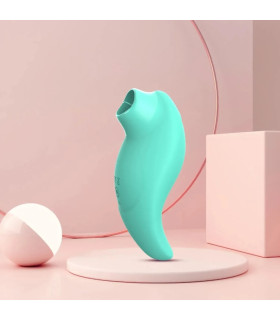 Вибратор для клитора Every Night Toys Jen с стимулирующим язычком, зеленый, 11 х 5.1 см - No Taboo