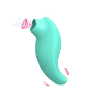 Вибратор для клитора Every Night Toys Jen с стимулирующим язычком, зеленый, 11 х 5.1 см - No Taboo