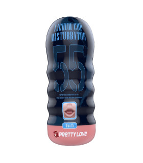 Мастурбатор-рот Pretty Love в колбі, бежевий, 18 х 7 см - No Taboo