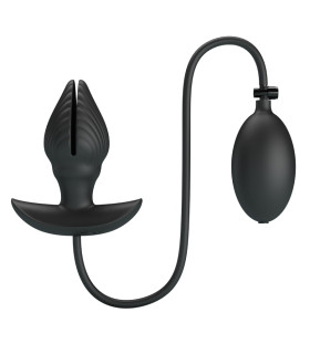 Анальный вибратор Pretty Love Manson с надувом, раскрывающийся, черный, 9.6 х 4 см - No Taboo