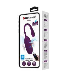 Виброяйцо Pretty Love Doreen с электростимуляцией, с приложением, фиолетовое, 19 х 3.2 см - No Taboo