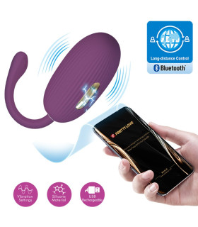 Виброяйцо Pretty Love Doreen с электростимуляцией, с приложением, фиолетовое, 19 х 3.2 см - No Taboo