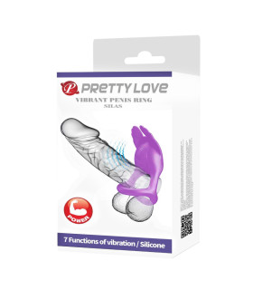 Эрекционное виброкольцо Pretty Love Silas фиолетовое, 9.5 х 3.2 см - No Taboo