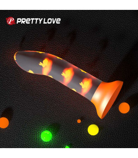 Фаллоимитатор на присоске Pretty Love Magical Nightfall, светящийся в темноте, оранжевый, 17 х 3.3 см - No Taboo