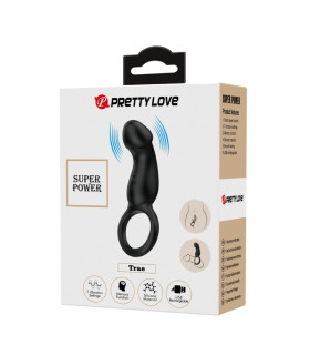 Эрекционное кольцо Pretty Love Trae с вибростимулятором, черное, 11.2 х 2.7 см - No Taboo