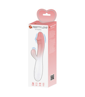 Вібратор-кролик Pretty Love Snappy біло-рожевий, 19 х 3.2 см - No Taboo