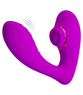 Вибратор с клиторальной пульсацией Pretty Love Nauty, фиолетовый, 14 х 10.9 см - No Taboo