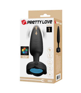 Анальний вібратор Pretty Love Tarion з мерехтливим підсвічуванням, чорний, 12.5 х 3.4 см - No Taboo