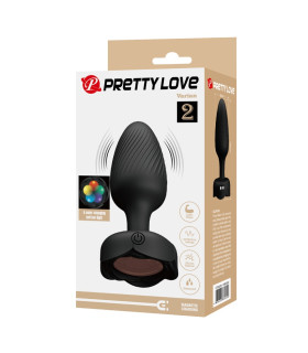 Анальний вібратор Pretty Love Varian з мерехтливим підсвічуванням, чорний, 10.8 х 3.8 см - No Taboo