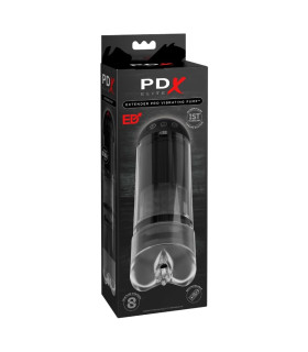 Мастурбатор-вагіна автоматичний Pipedream PDX Elite з вібрацією та всмоктуванням, прозорий, 20.5 х 7.5 см - No Taboo