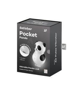 Вакуумный стимулятор Satisfyer Pocket Panda с вибрацией, черно-белый, 8,9 х 1,5 см - No Taboo