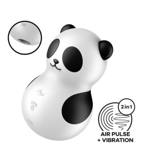 Вакуумный стимулятор Satisfyer Pocket Panda с вибрацией, черно-белый, 8,9 х 1,5 см - No Taboo