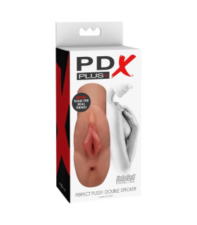 Маструрбатор вагіна та анус Pipedream PDX Plus кібершкіра, бежевий, 14 х 7 см - No Taboo