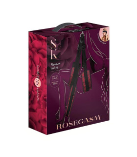 Качели для секса Secret Kisses Pleasure Swing с повязкой на глаза, красно-черные, 95 см - No Taboo