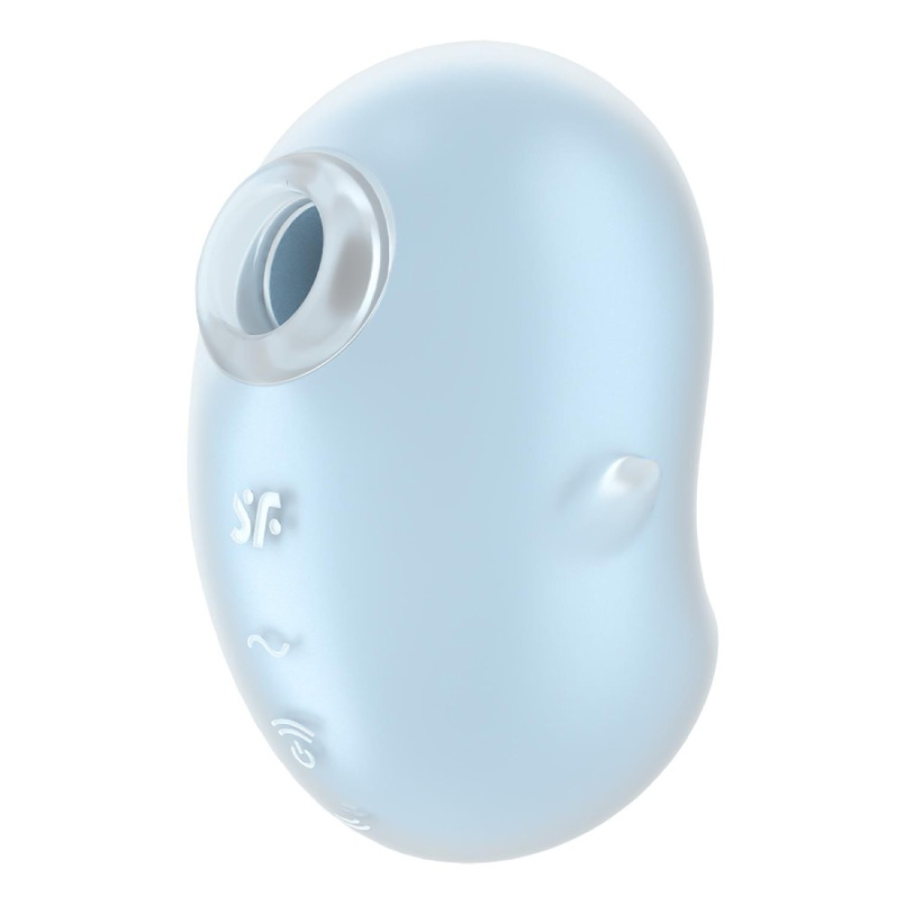 Вакуумный стимулятор Satisfyer Cutie Ghost с вибрацией, голубой, 9.1 х 5.5 см (338052), zoom