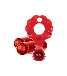 Эрекционное виброкольцо Evolved Zero Tolerance с двумя виброклулями, красное, 8 х 4,7 см - No Taboo