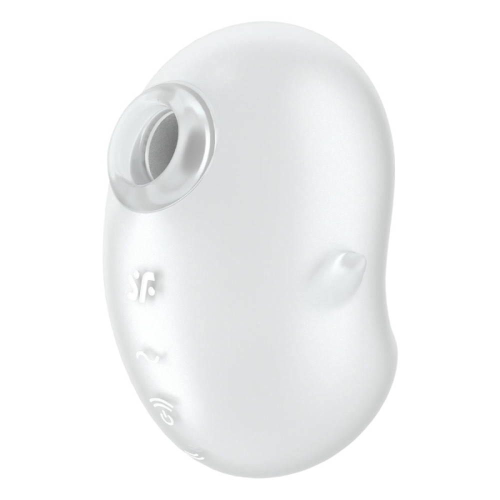 Вакуумний стимулятор Satisfyer Cutie Ghost з вібрацією, білий, 9.1 х 5.5 см (338061), zoom