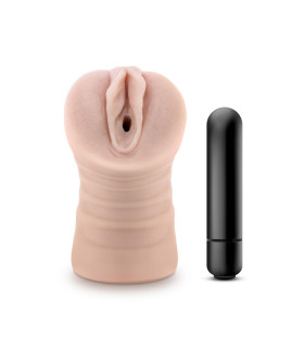 Мастурбатор-вагина Blush Ayumi с виброшариком, киберкожа, бежевый, 12,7 х 4,4 см - No Taboo