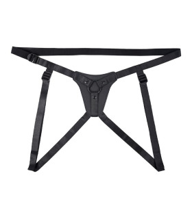 Трусики для страпона Evolved Gender X с вибратором на палец, черные - No Taboo