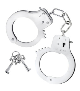 Металлические наручники Blush Temptasia с ключиками, серебристые, 26.7 х 8.9 см - No Taboo