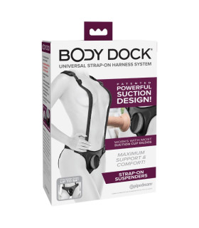 Трусики для страпона Pipedream Body Dock с подтяжками, черные - No Taboo