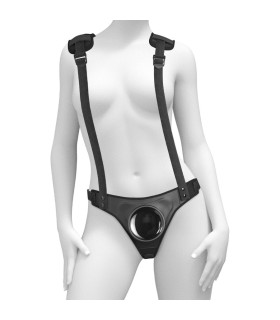 Трусики для страпона Pipedream Body Dock с подтяжками, черные - No Taboo