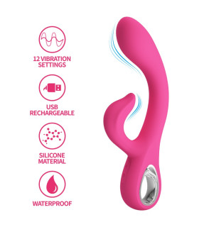 Вібратор-кролик Pretty Love Fritz рожевий, 19.8 х 3.4 см - No Taboo