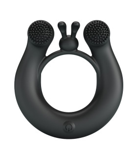 Эрекционное виброкольцо Pretty Love Dahlia со стимуляцией клитора, черное, 7.6 х 3.8 см - No Taboo
